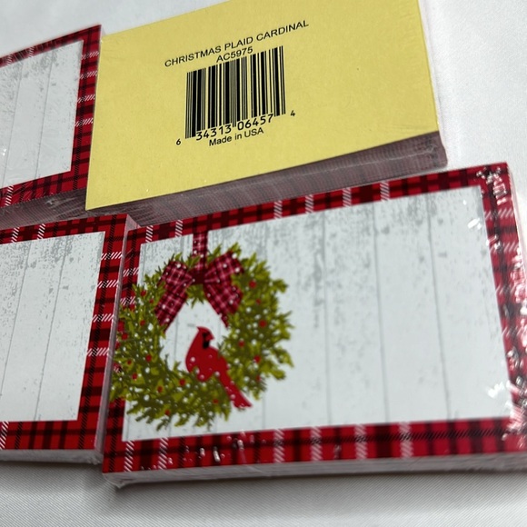 Christmas Plaid Cardinal Enclosure Card 3.5x2.25" Pack of 50 - Picture 4 of 6